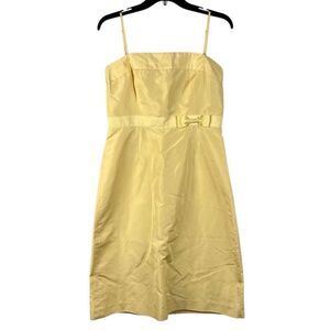 New! NWT J. Crew 100% Silk Dress Yellow Bow Sleeveless Removable Straps Dress